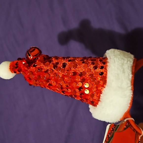 Lux Kids Holiday Headbands Silver Sparkle Snowflakes Red Jingle Bell Santa Hat - Picture 5 of 6